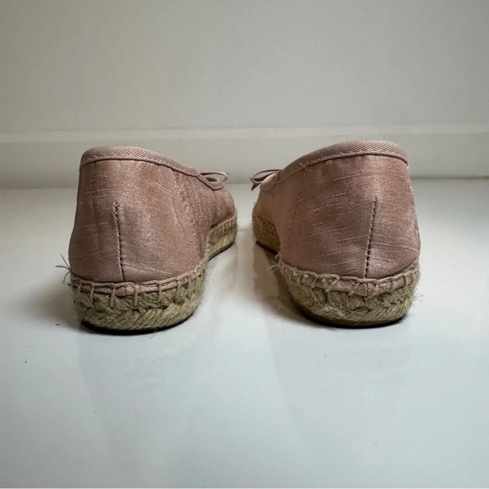 Simply Vera Vera‎ Wang Pink Beaded Bow Espadrille Flats Size 6.5